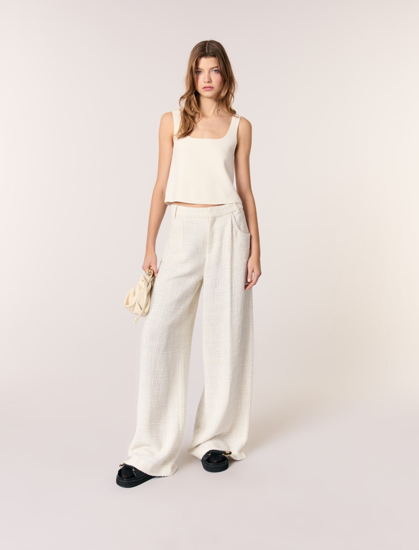 Ecru featured Tweed Trousers