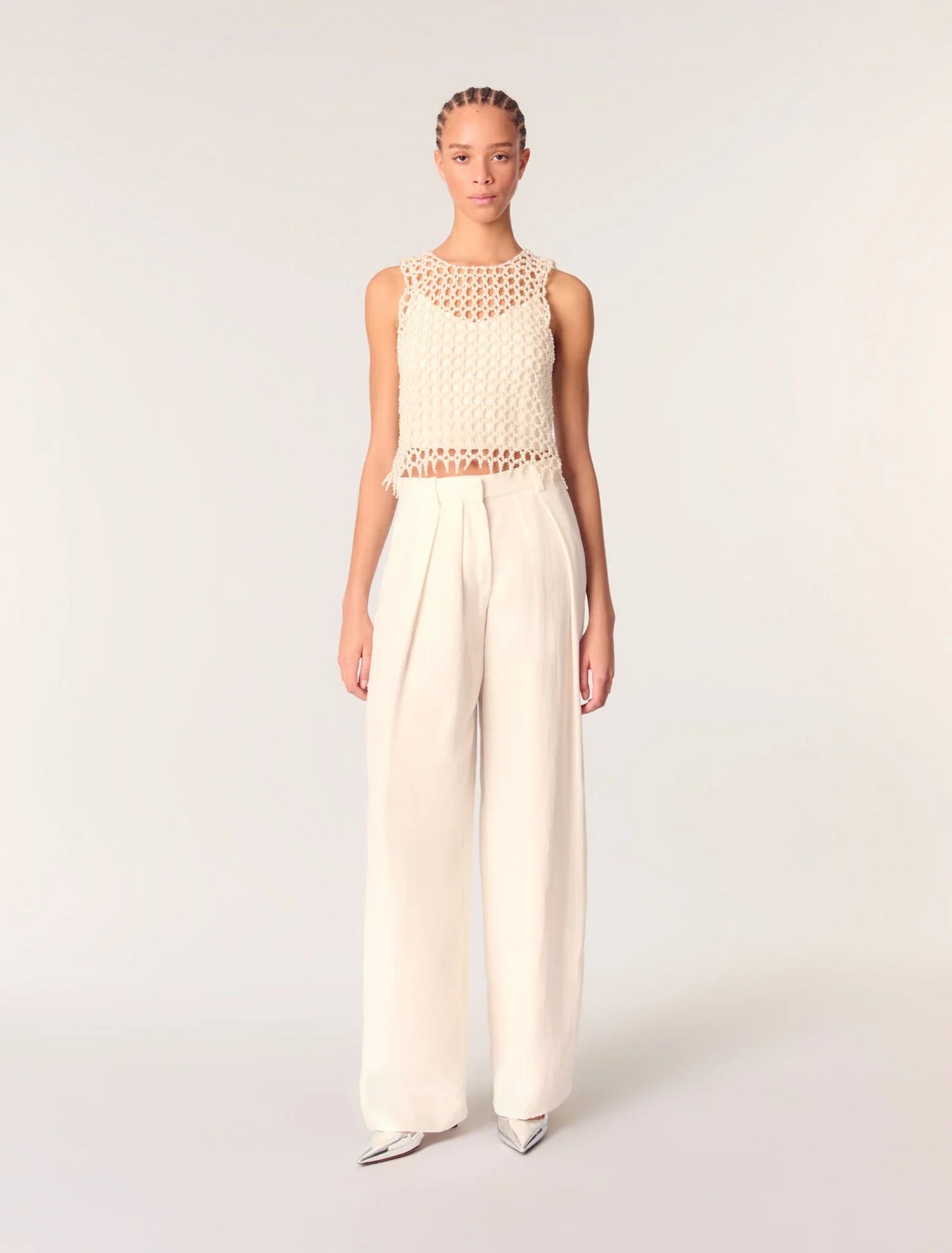 Ecru-featured-Wide-Leg Suit Trousers
