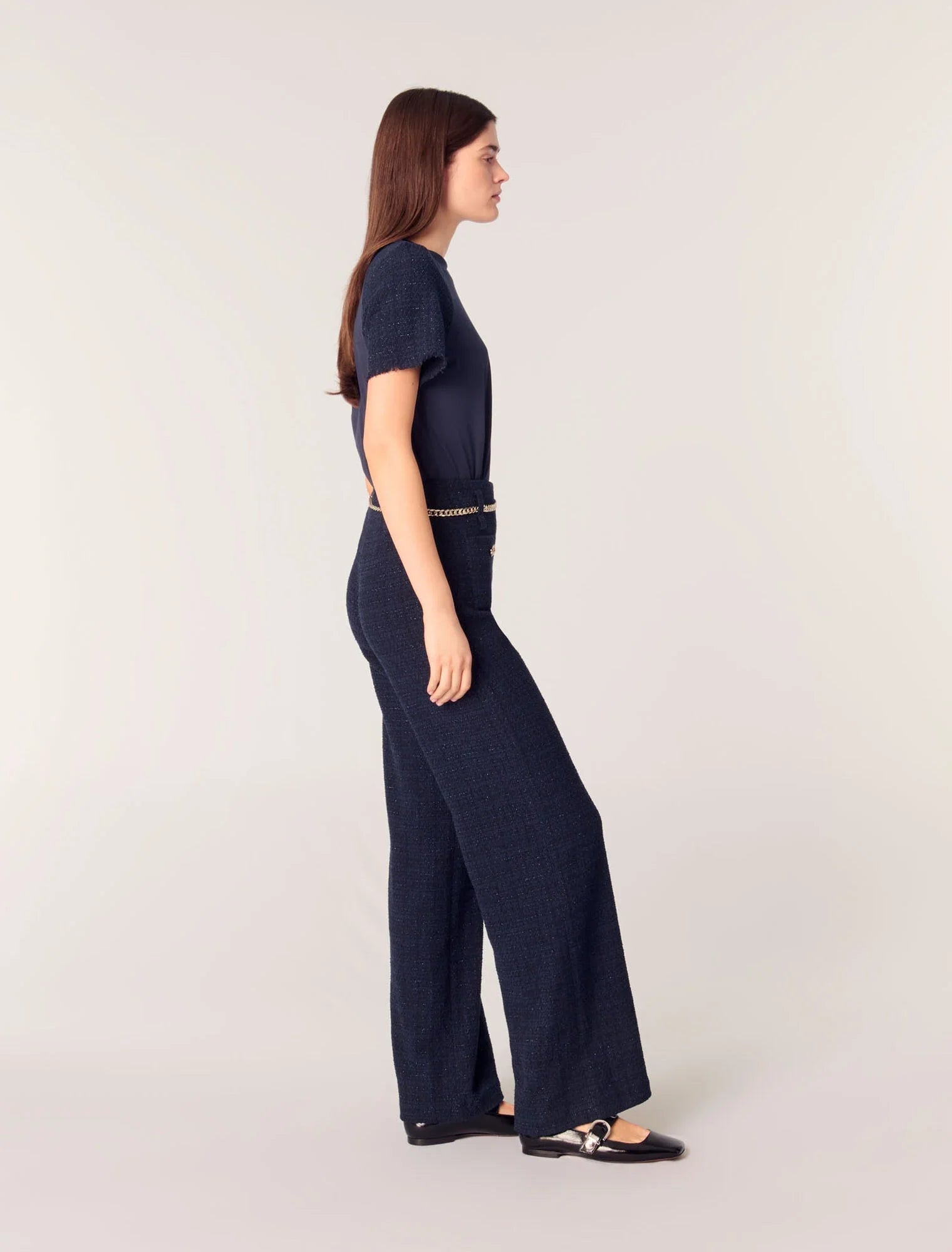 Navy-Belted Jeans