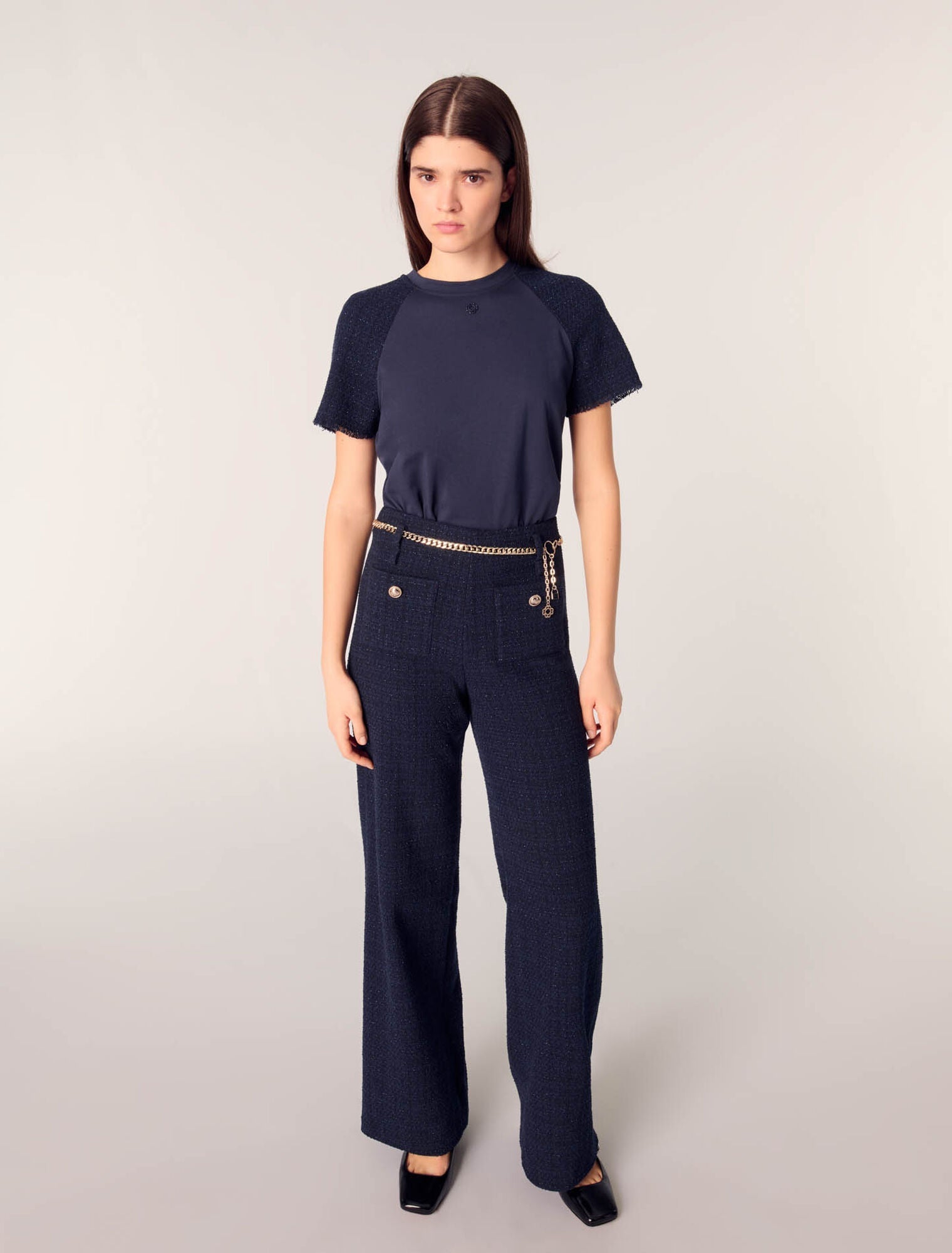 Navy-Belted Jeans