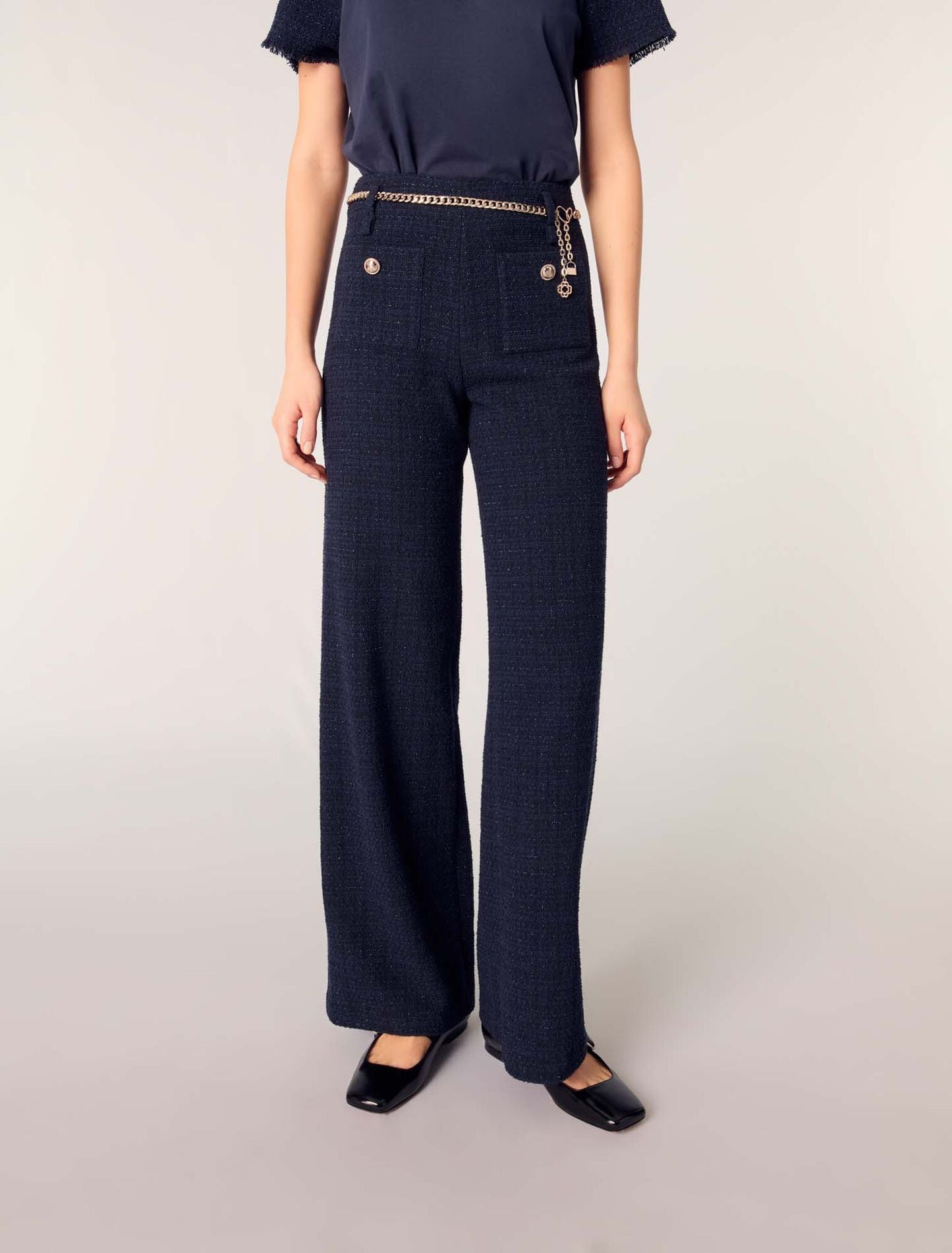Navy-Belted Jeans
