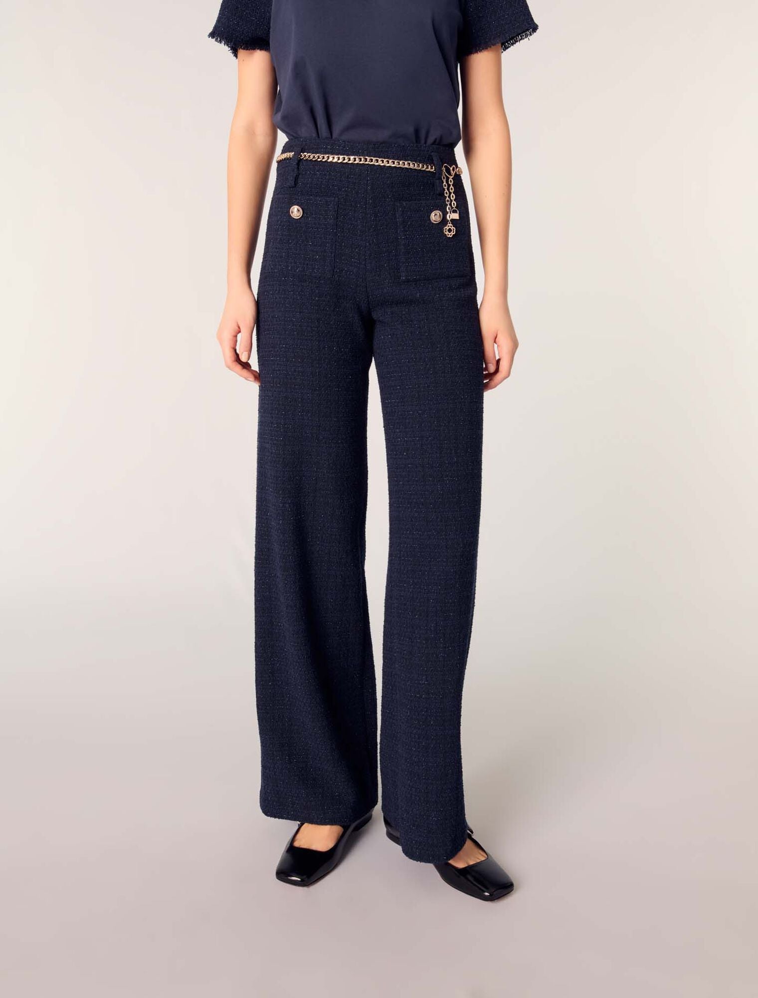 Navy-Belted Jeans