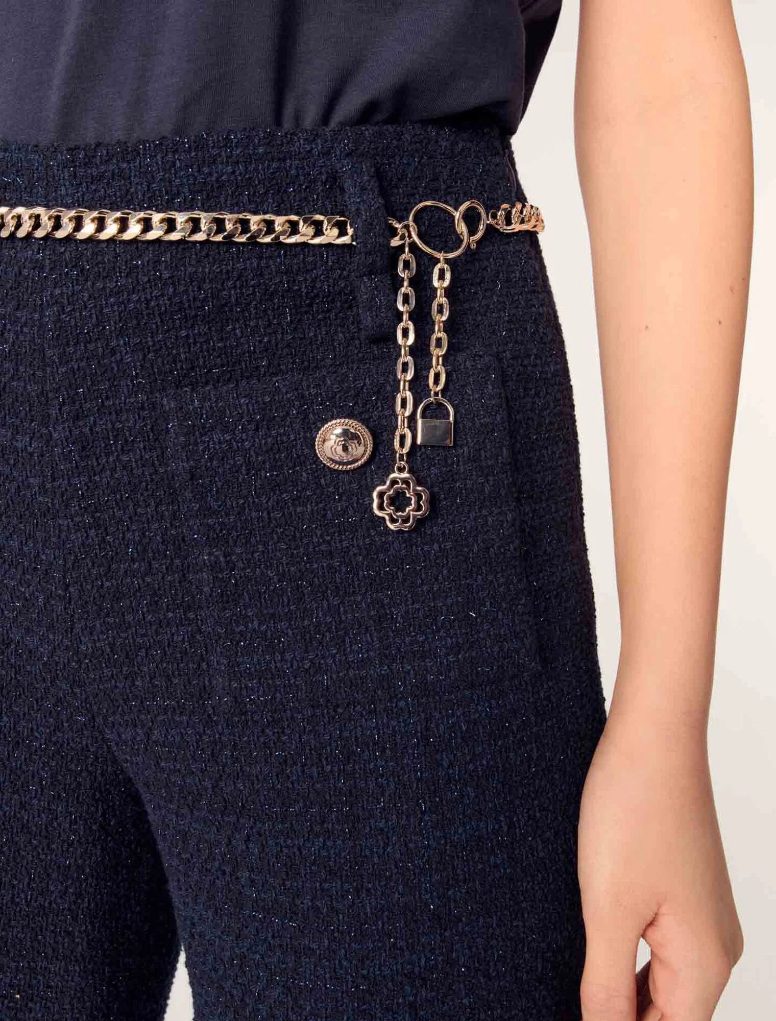 Navy-Belted Jeans