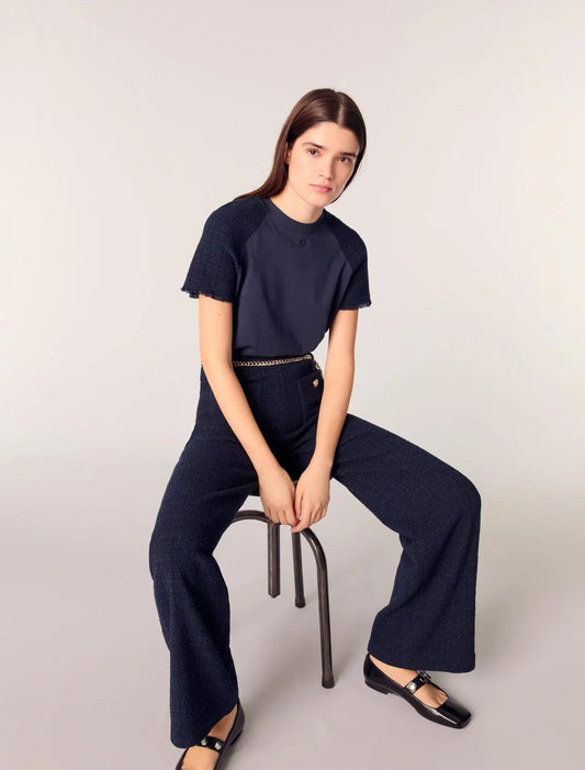 Navy-Belted Jeans