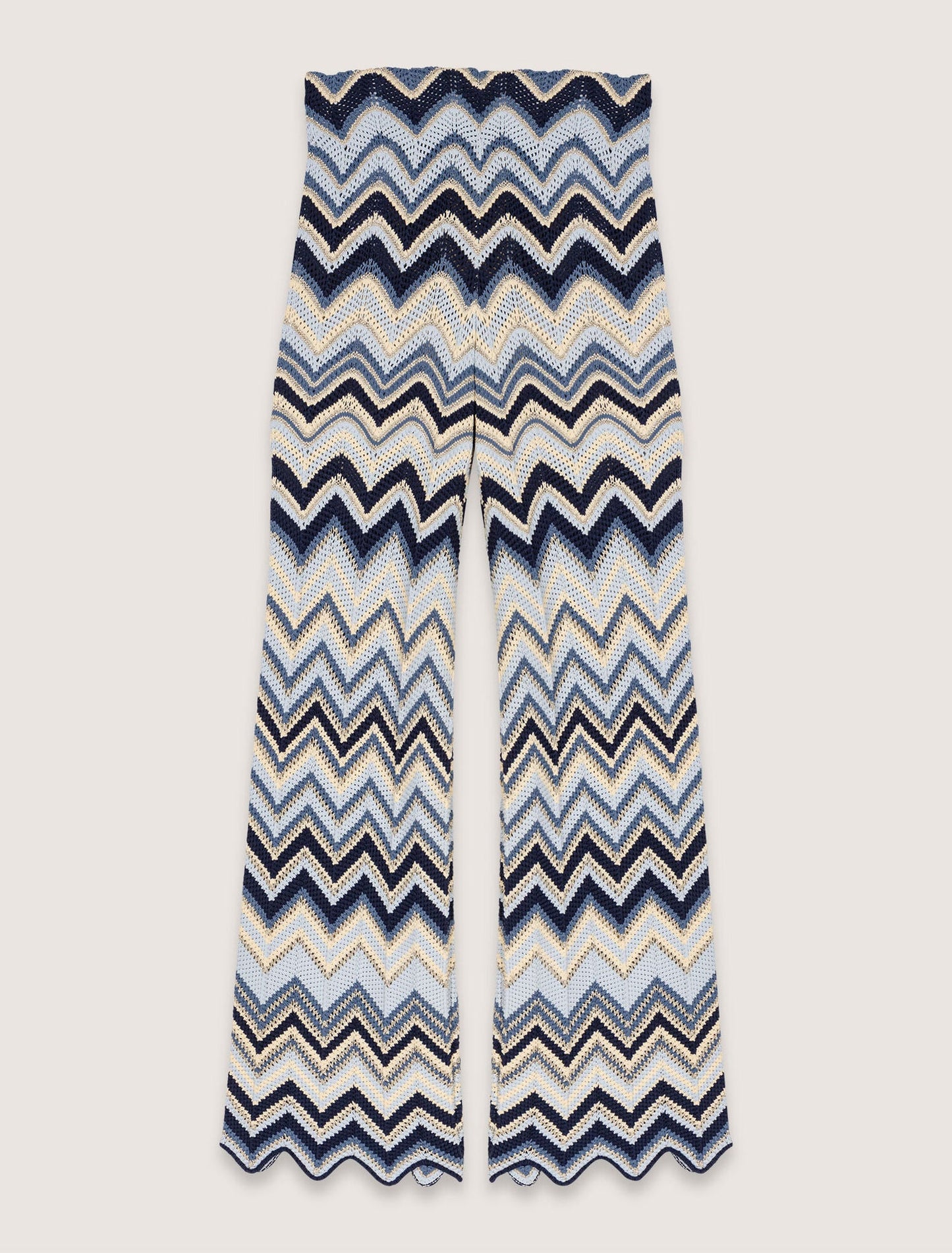 Blue/White-Crochet trousers