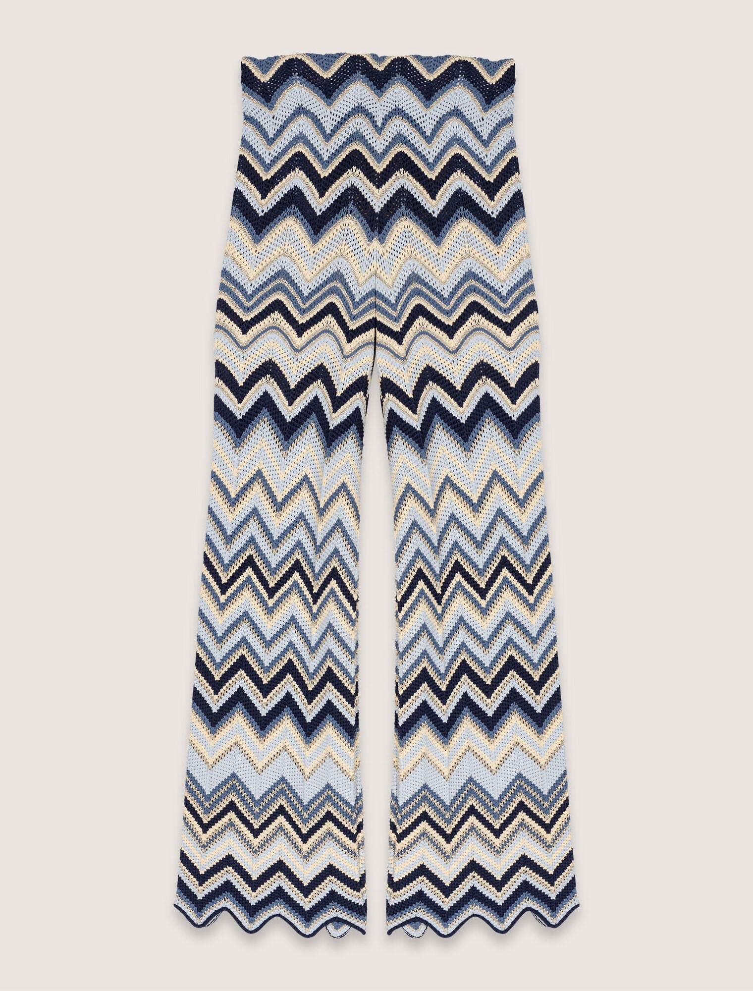 Blue/White-Crochet trousers