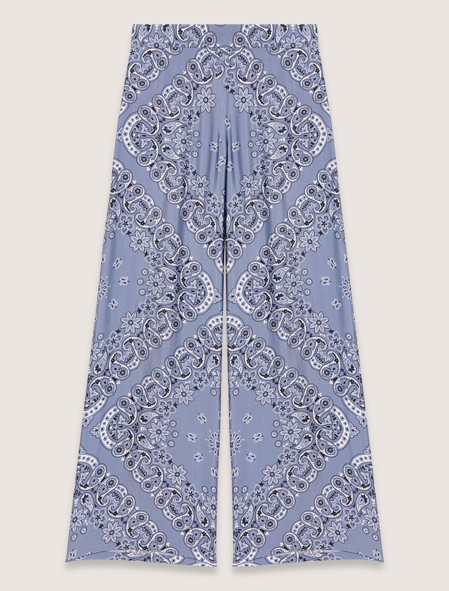 Blue Bandana Print-Flowing patterned trousers
