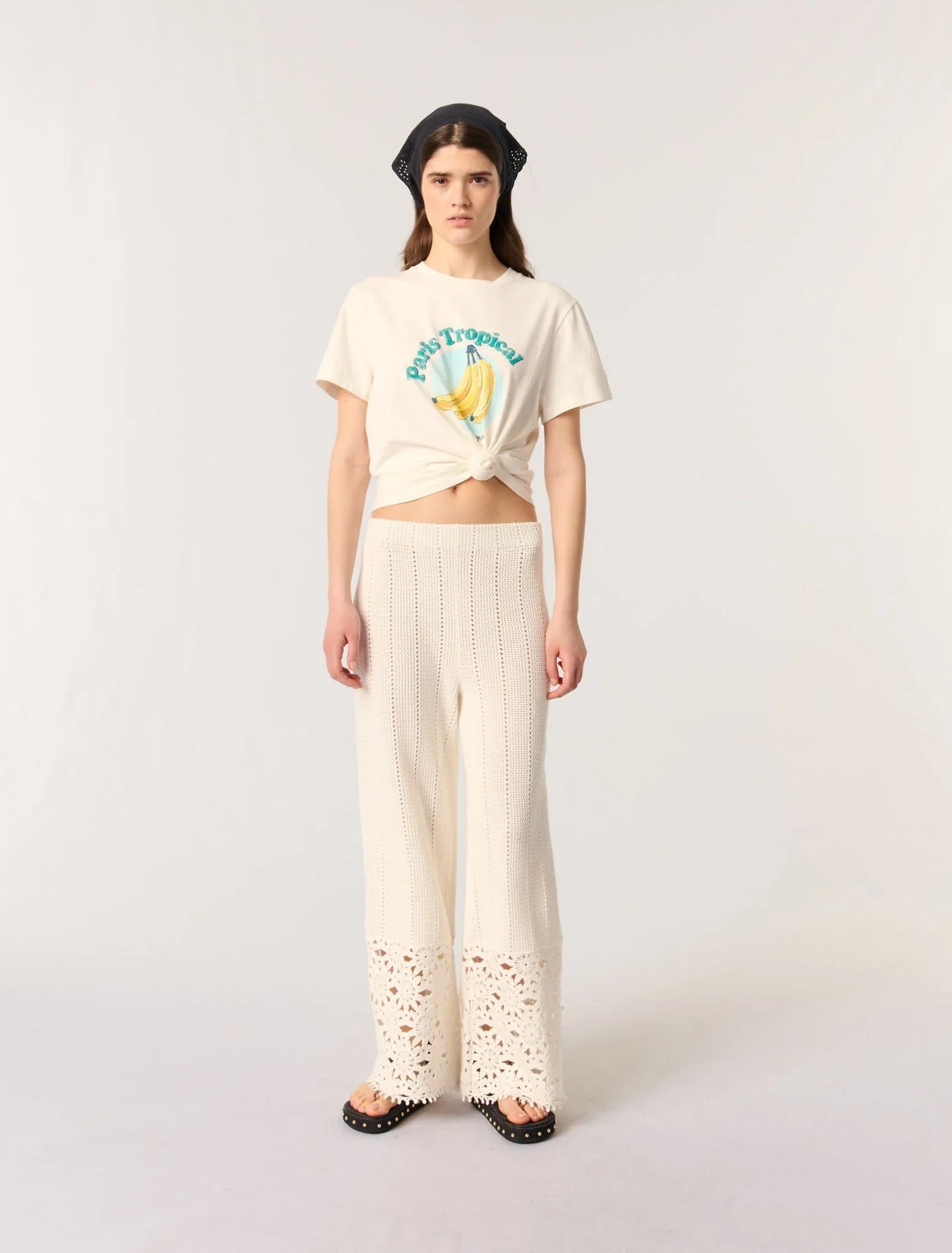 White-featured-Crochet trousers