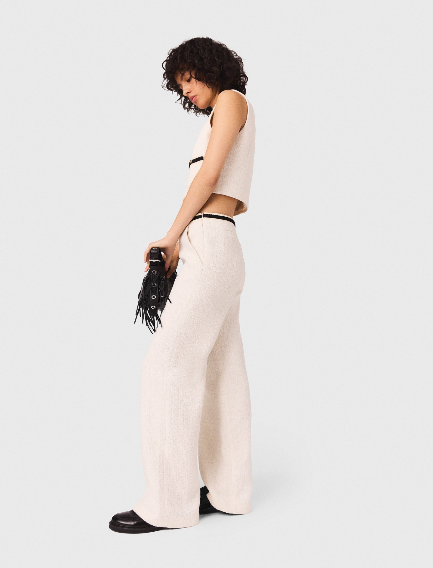 Tweed-effect trousers