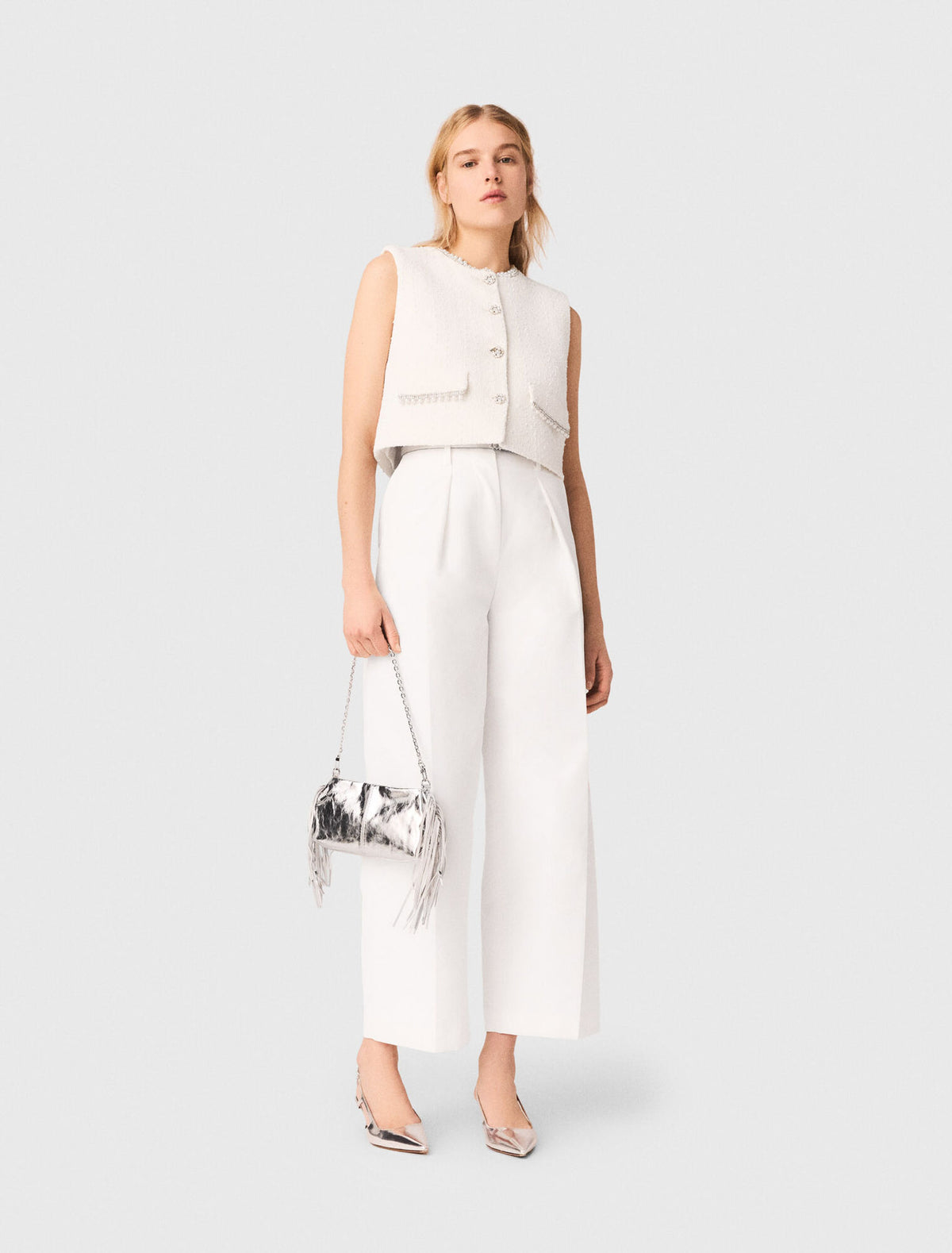 Balloon Suit Trousers White