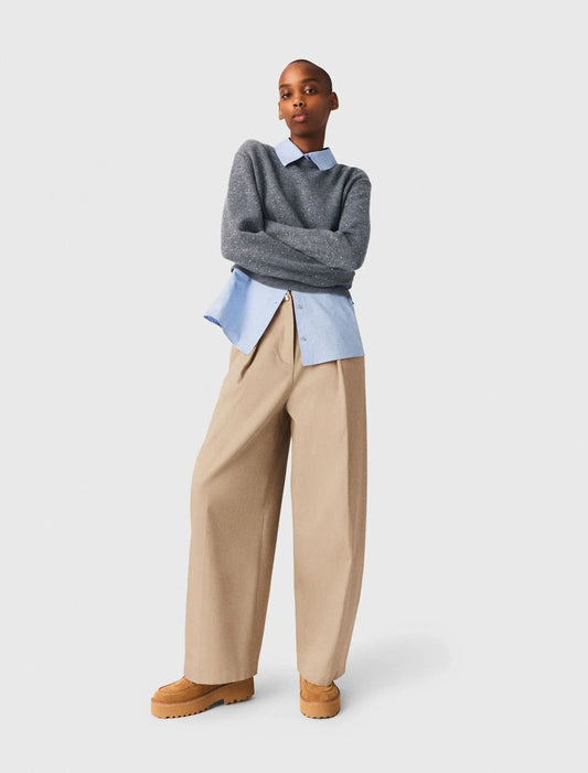 Cotton Balloon Trousers Mastic Beige