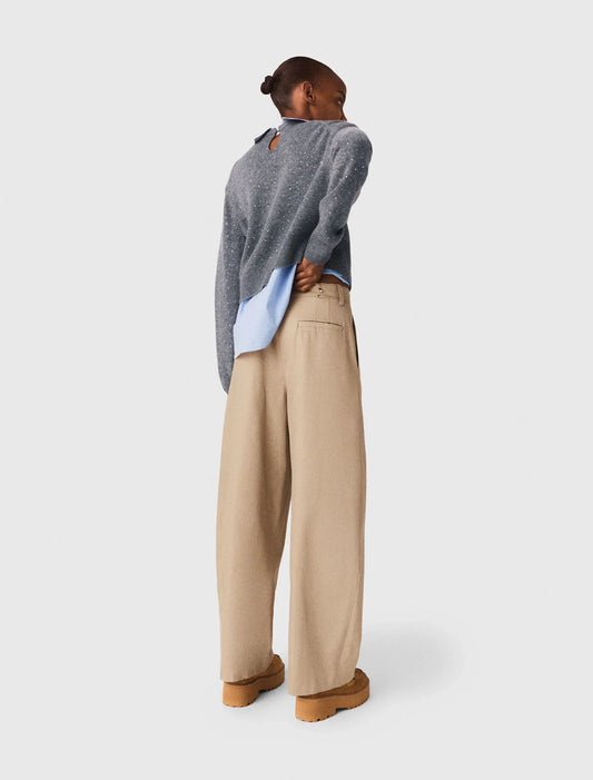 Cotton Balloon Trousers Mastic Beige