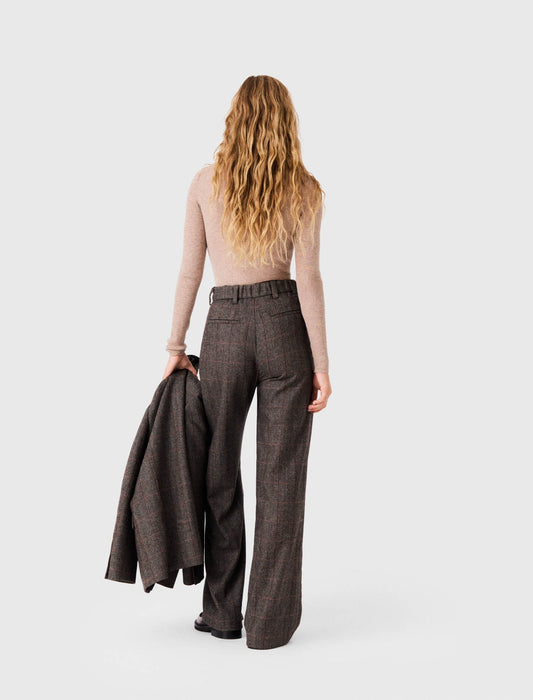 Checked Suit Trousers Brown