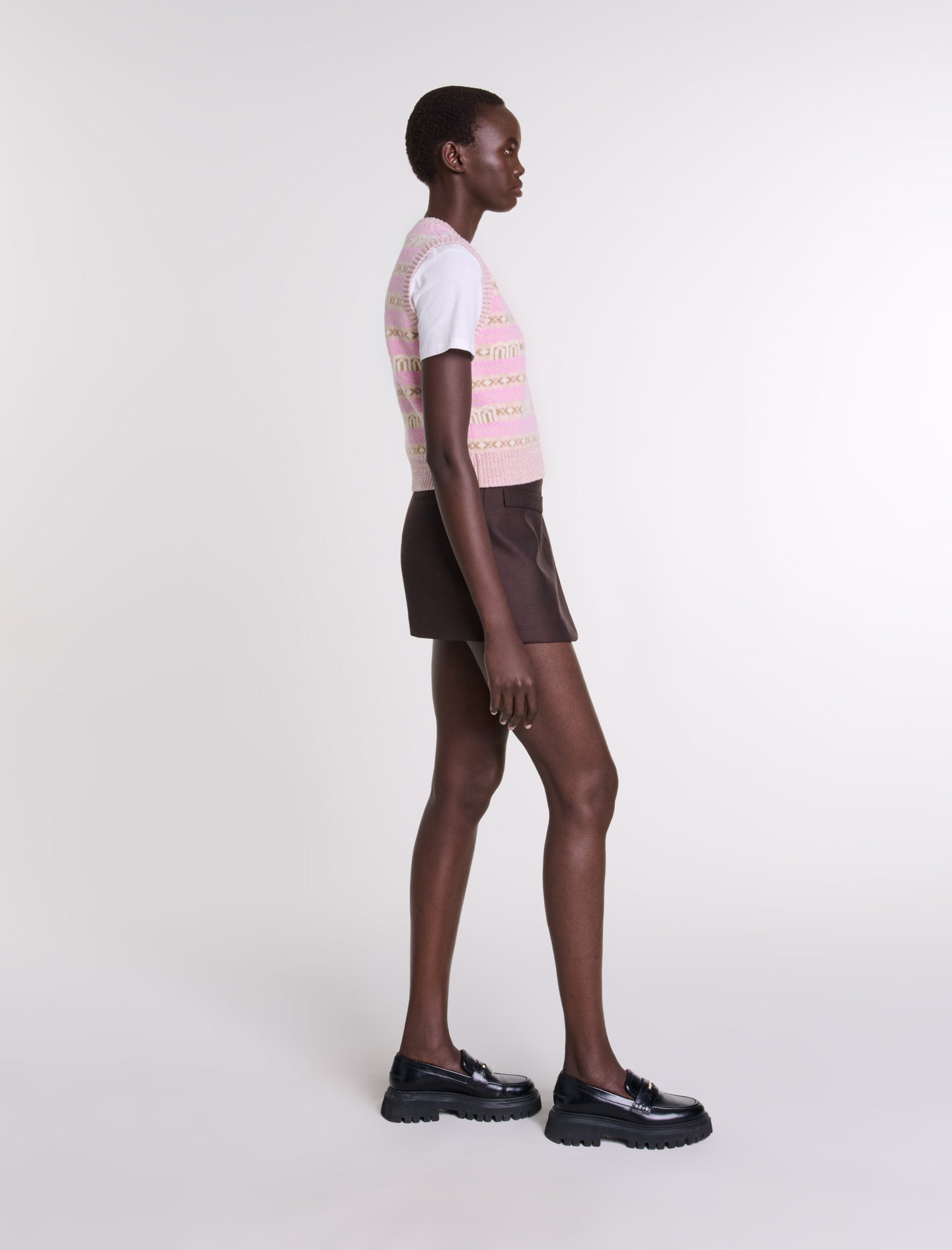 Multi-Coloured  -Sleeveless jacquard jumper
