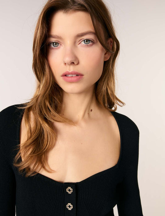 Black Scoop Neck Top