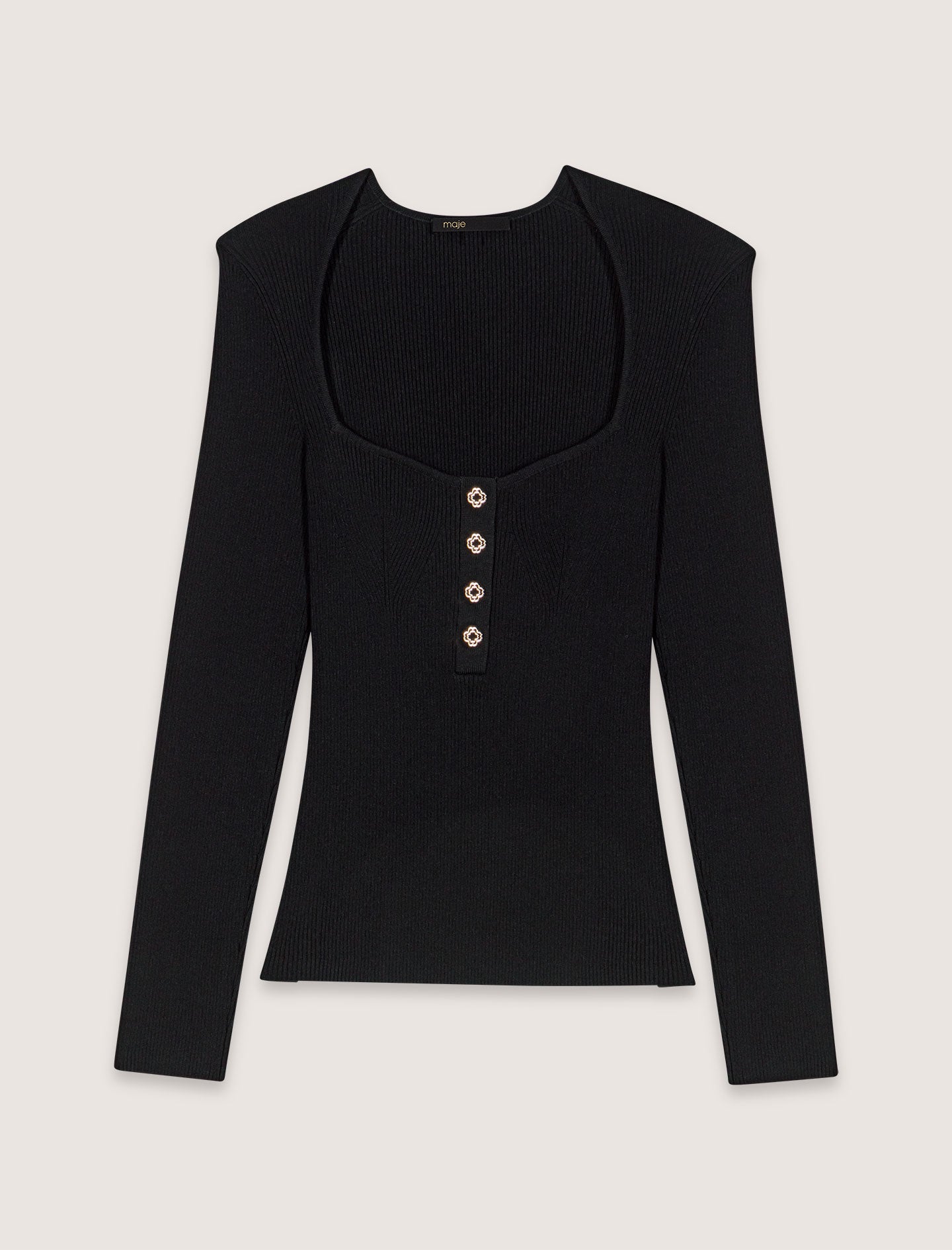 Black Scoop Neck Top