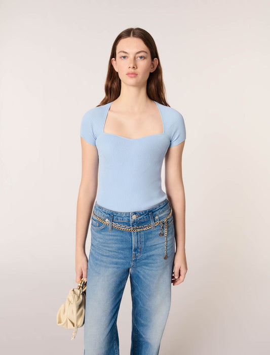 Blue Sky Fine ribbed t-shirt