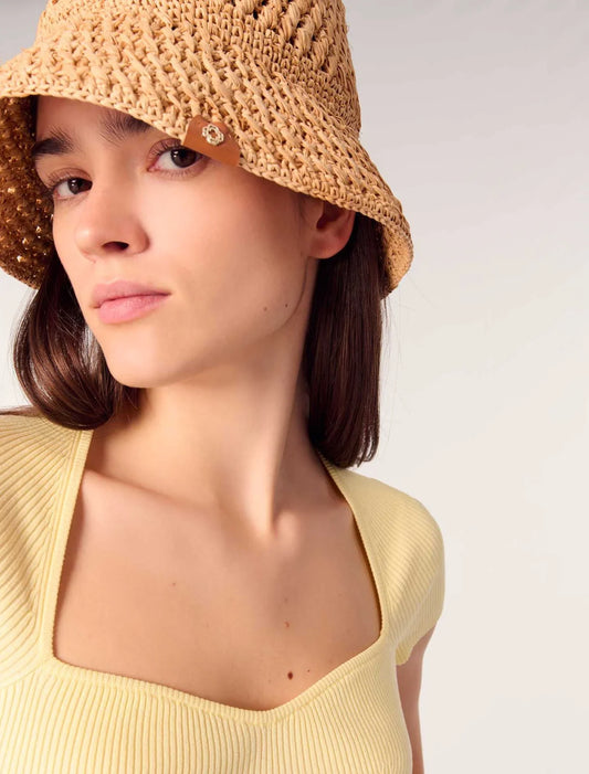 Yellow-Fine Ribbed T-shirt