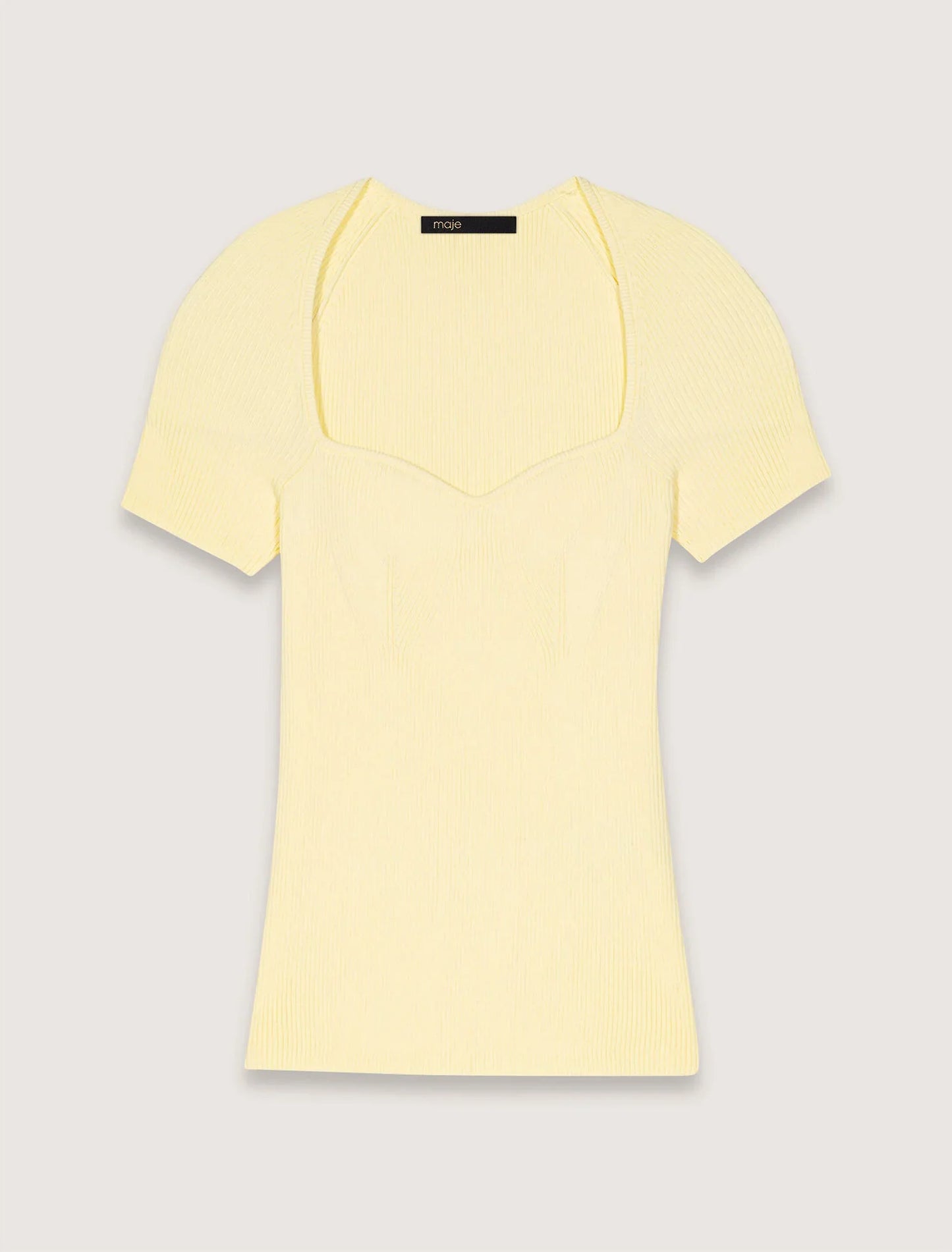 Yellow-Fine Ribbed T-shirt
