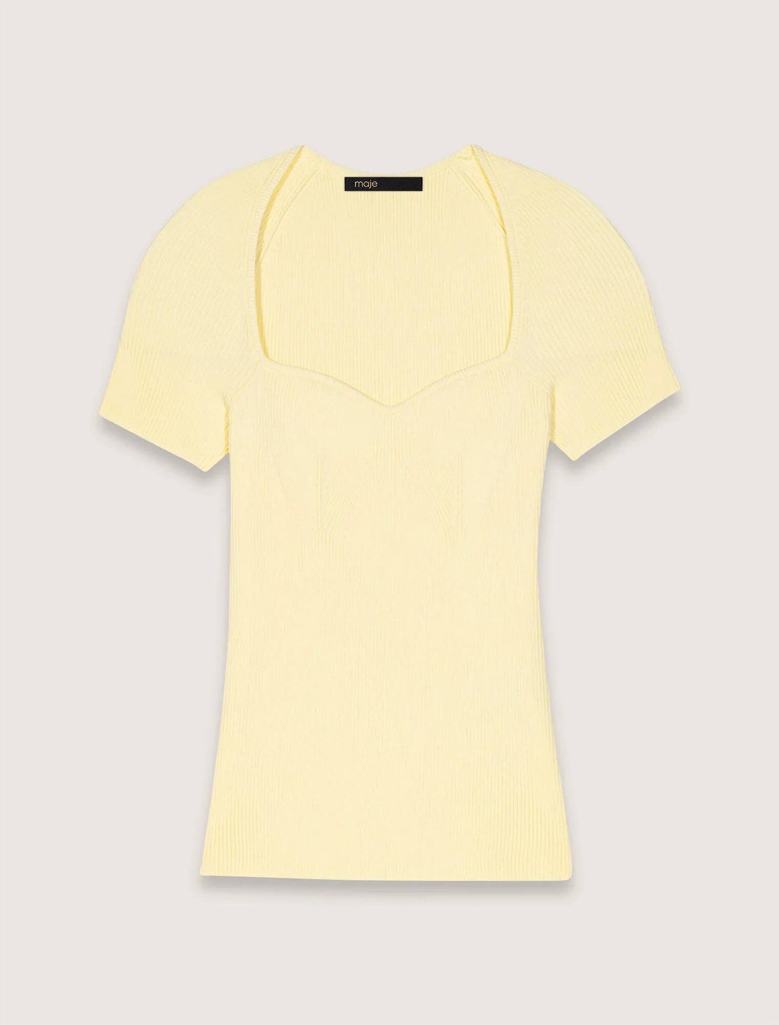 Yellow-Fine Ribbed T-shirt