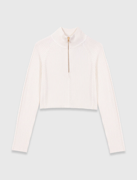 High-neck jumper Ecru