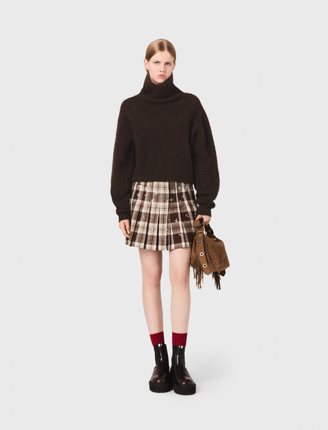 mfppu00950 high neck yak jumper dark brown