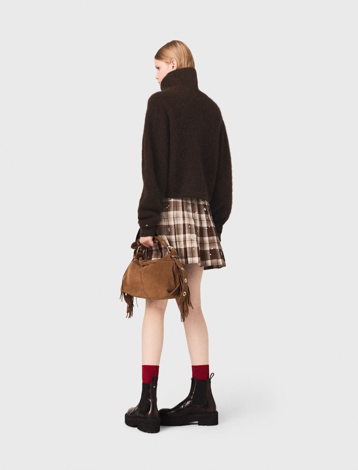 mfppu00950 high neck yak jumper dark brown