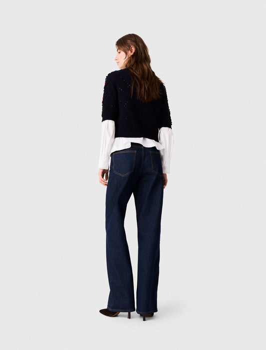 Jumper with embroidered cherries Navy