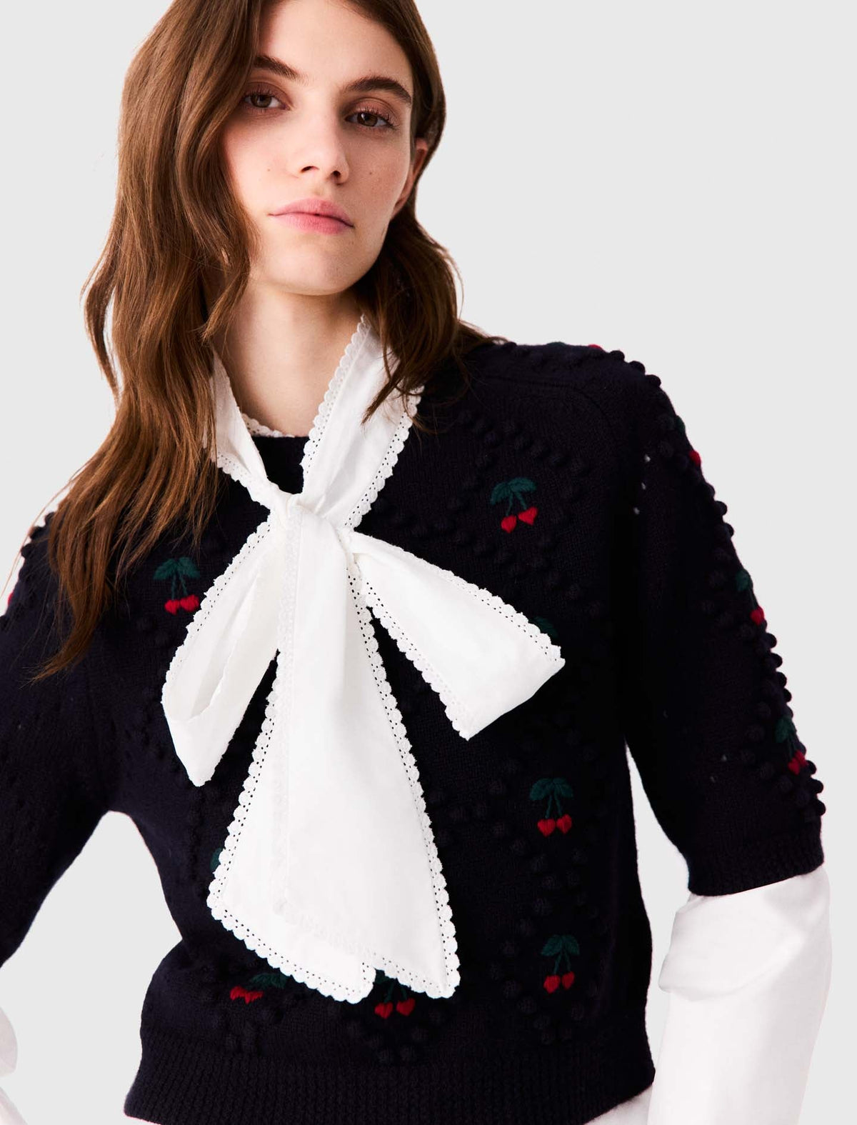 Jumper with embroidered cherries Navy