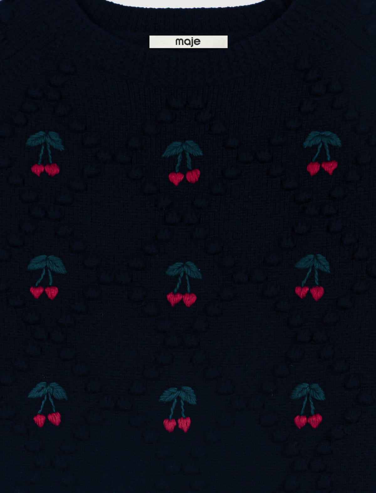 Jumper with embroidered cherries Navy