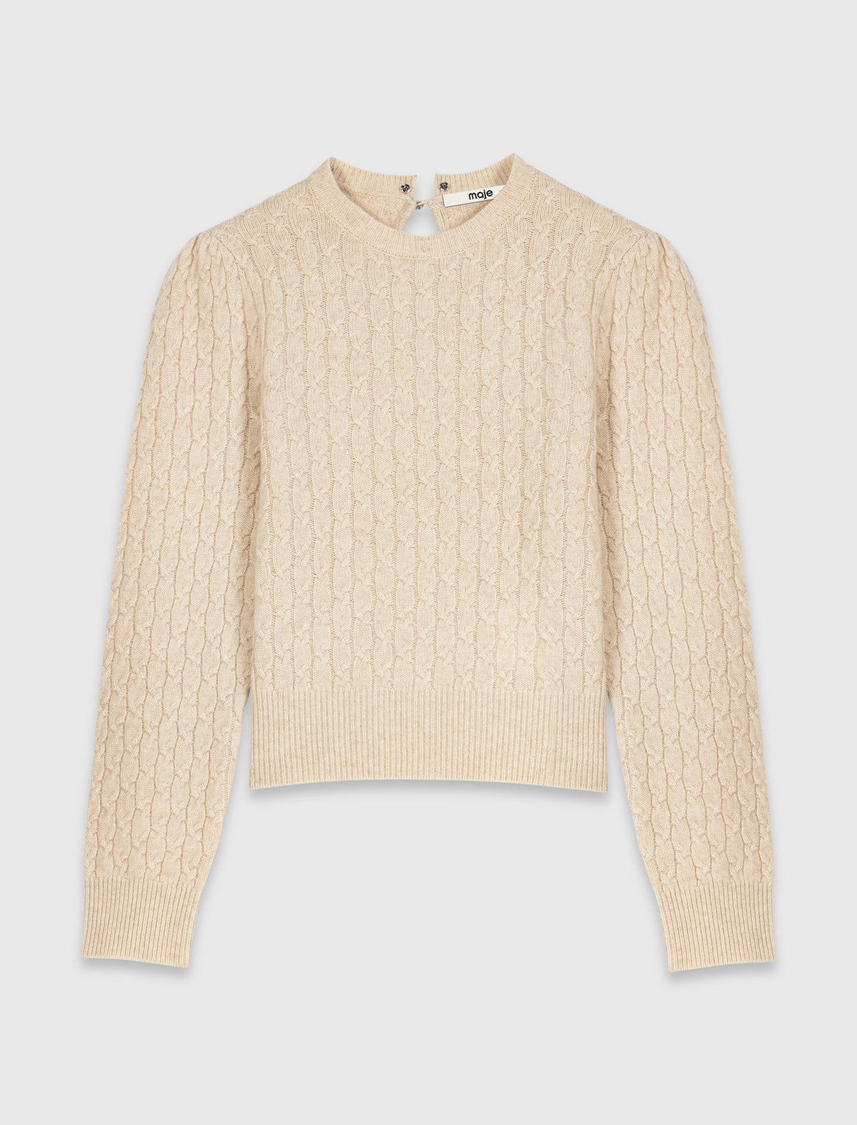 Removable poplin collar jumper Ecru