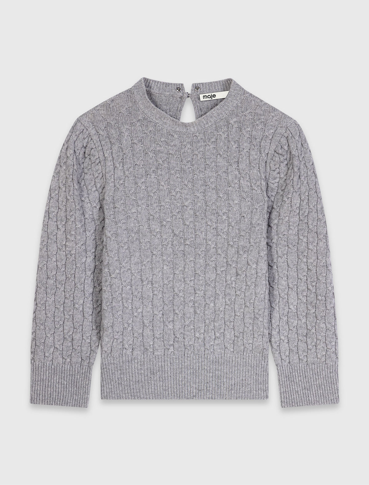 Removable poplin collar jumper Light Grey