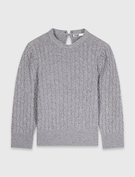 Removable poplin collar jumper Light Grey