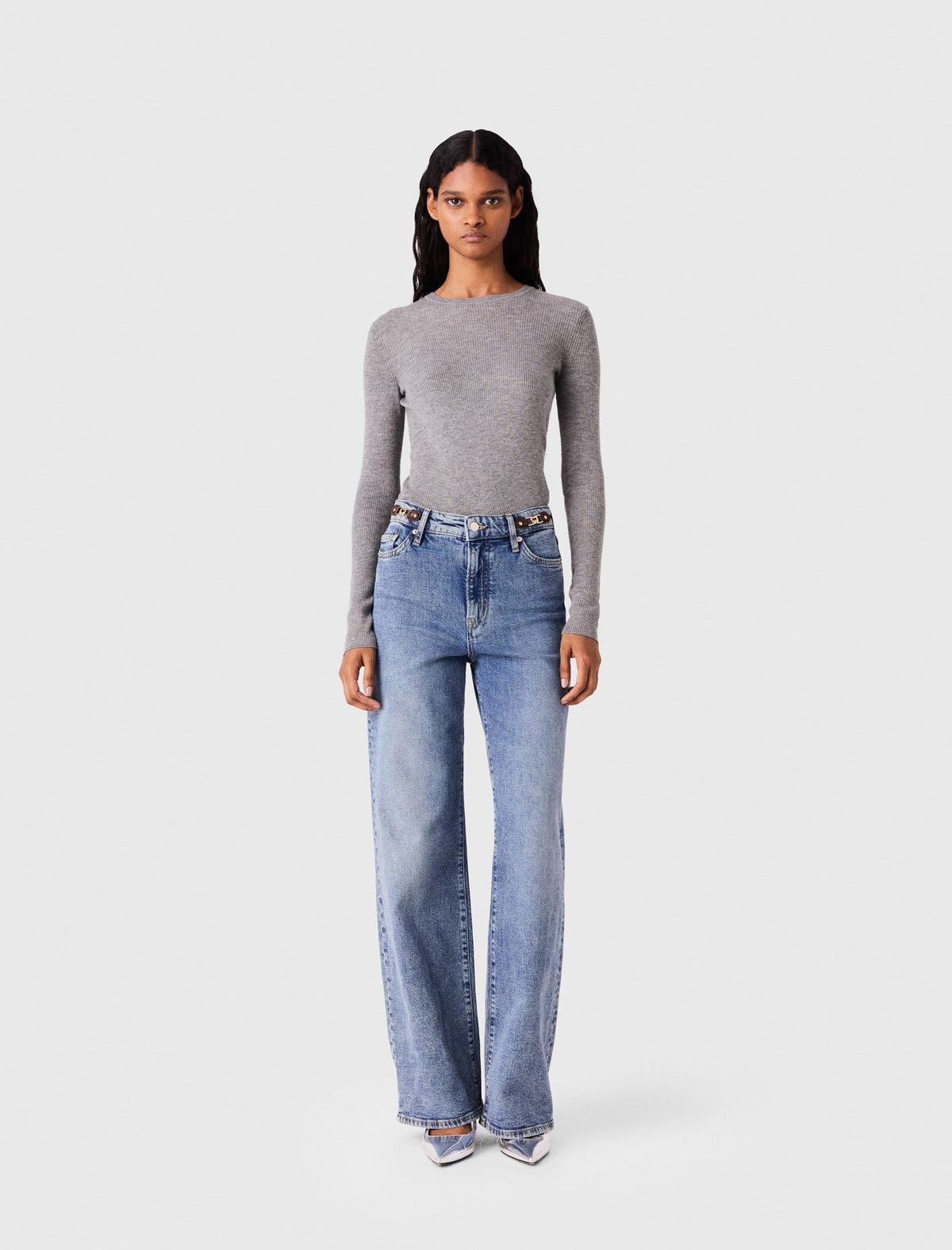 Second-Skin Round Neck Jumper Grey