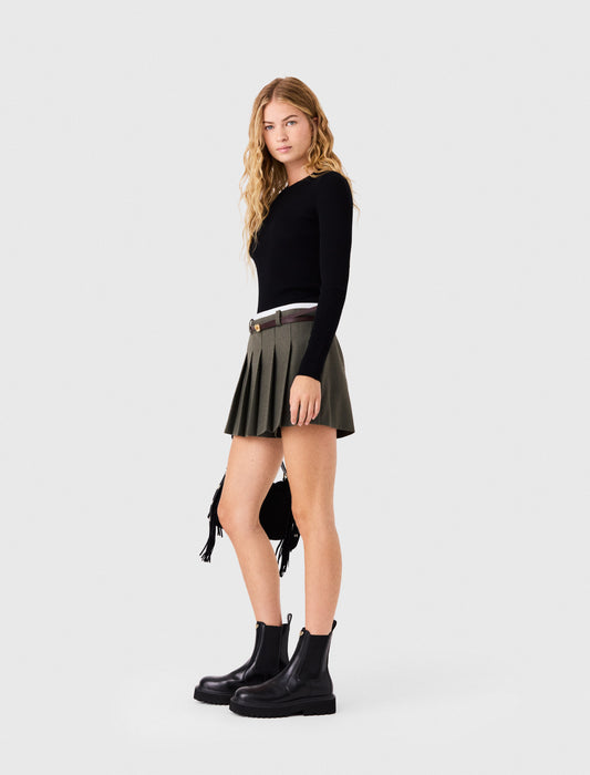 Second-skin round neck jumper Black