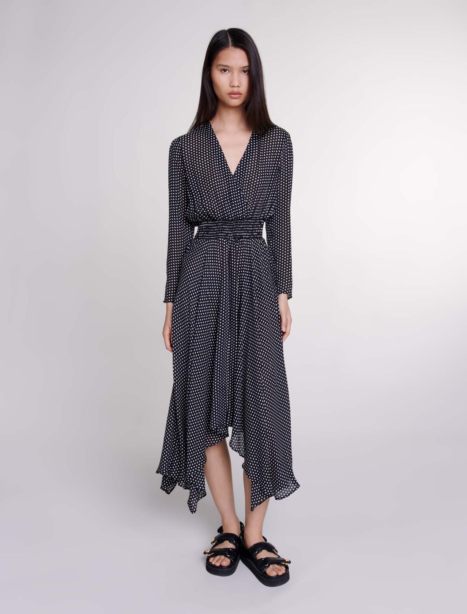 Mid-length polka dot dress Clover Dot