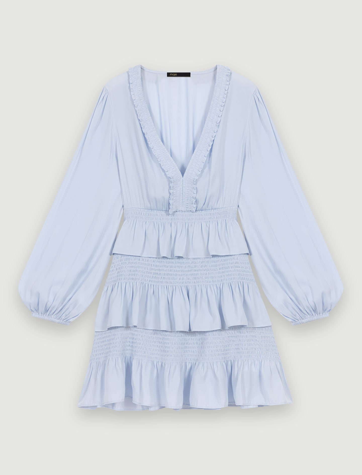 Light Blue-Blue ruffled dress