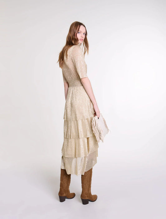 Shimmer dress with ruffles