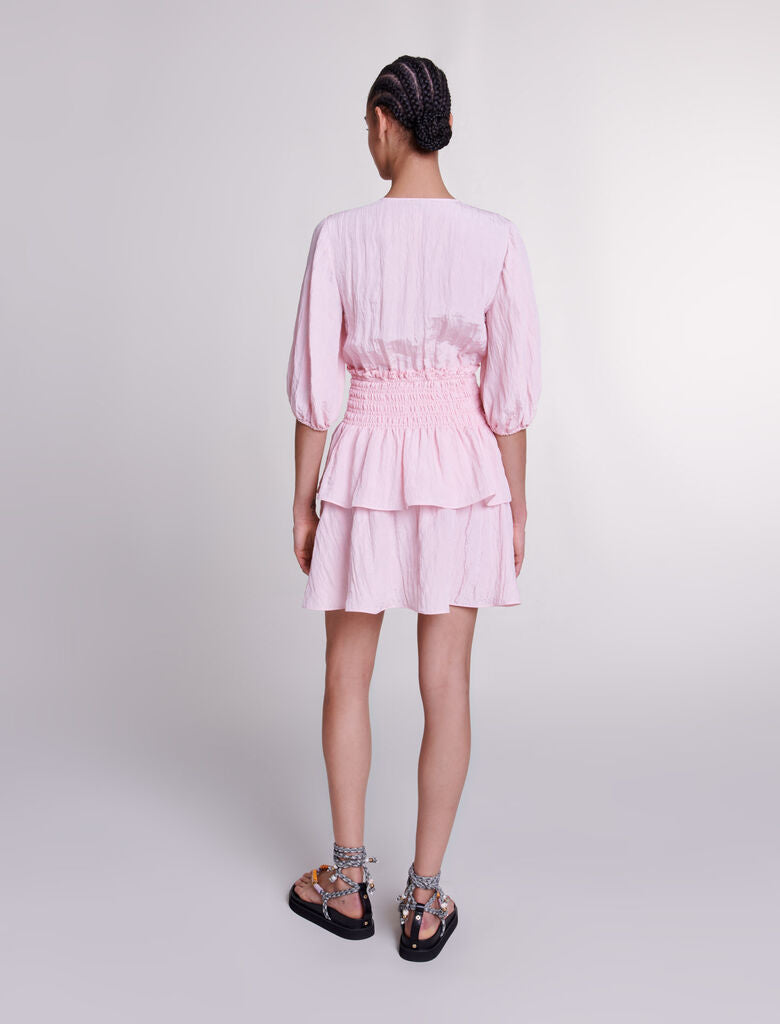 Pale Pink  -Short ruffled dress