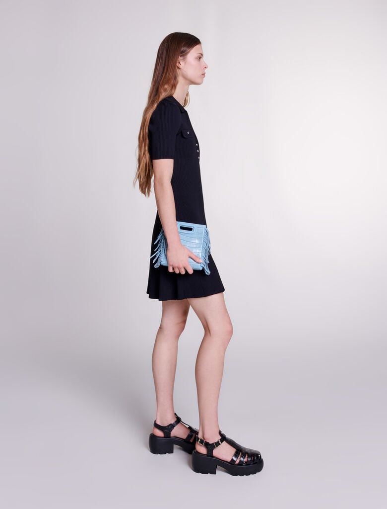 Black  -Short knit dress