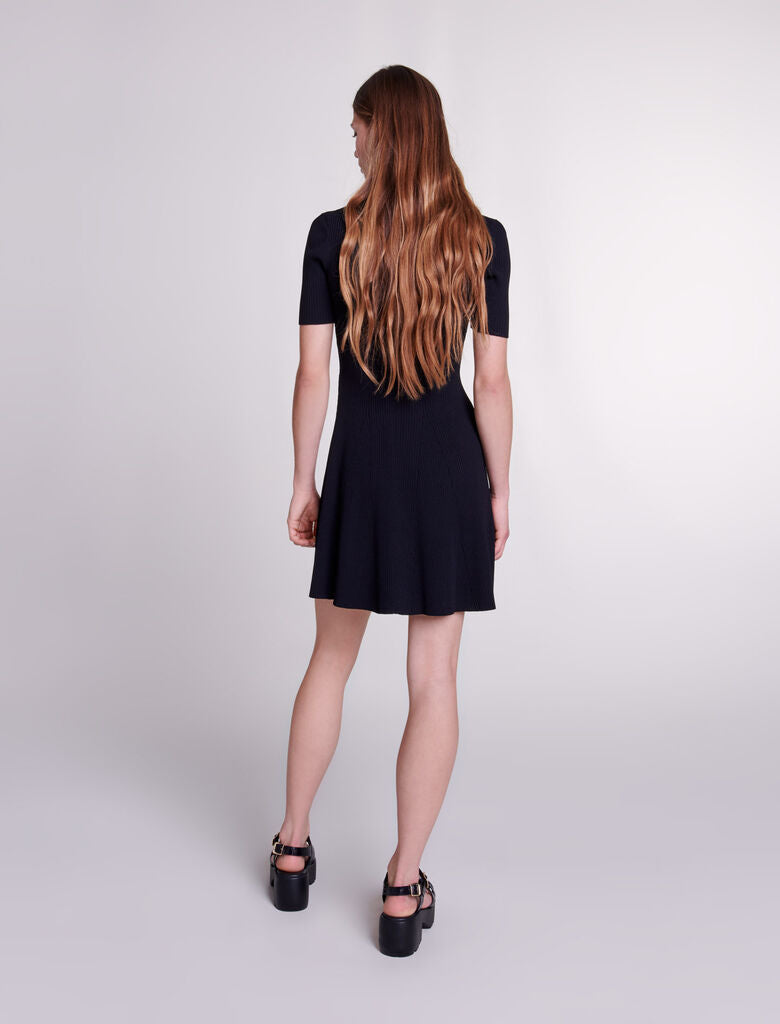 Black  -Short knit dress