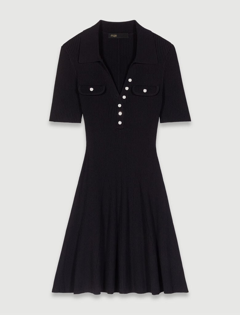 Black  -Short knit dress