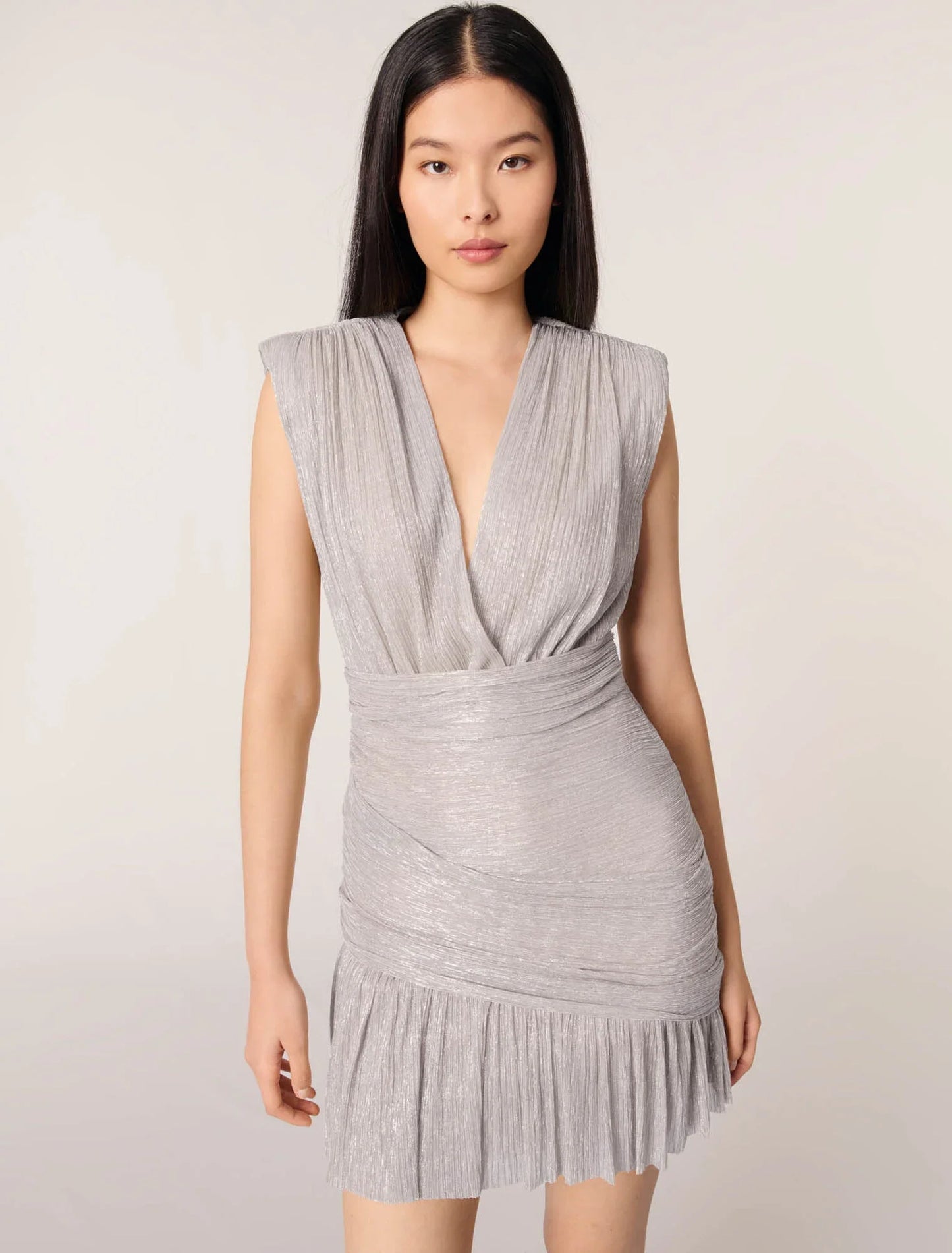Gold Silver-Short metallic dress