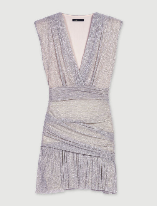 Gold Silver-Short metallic dress