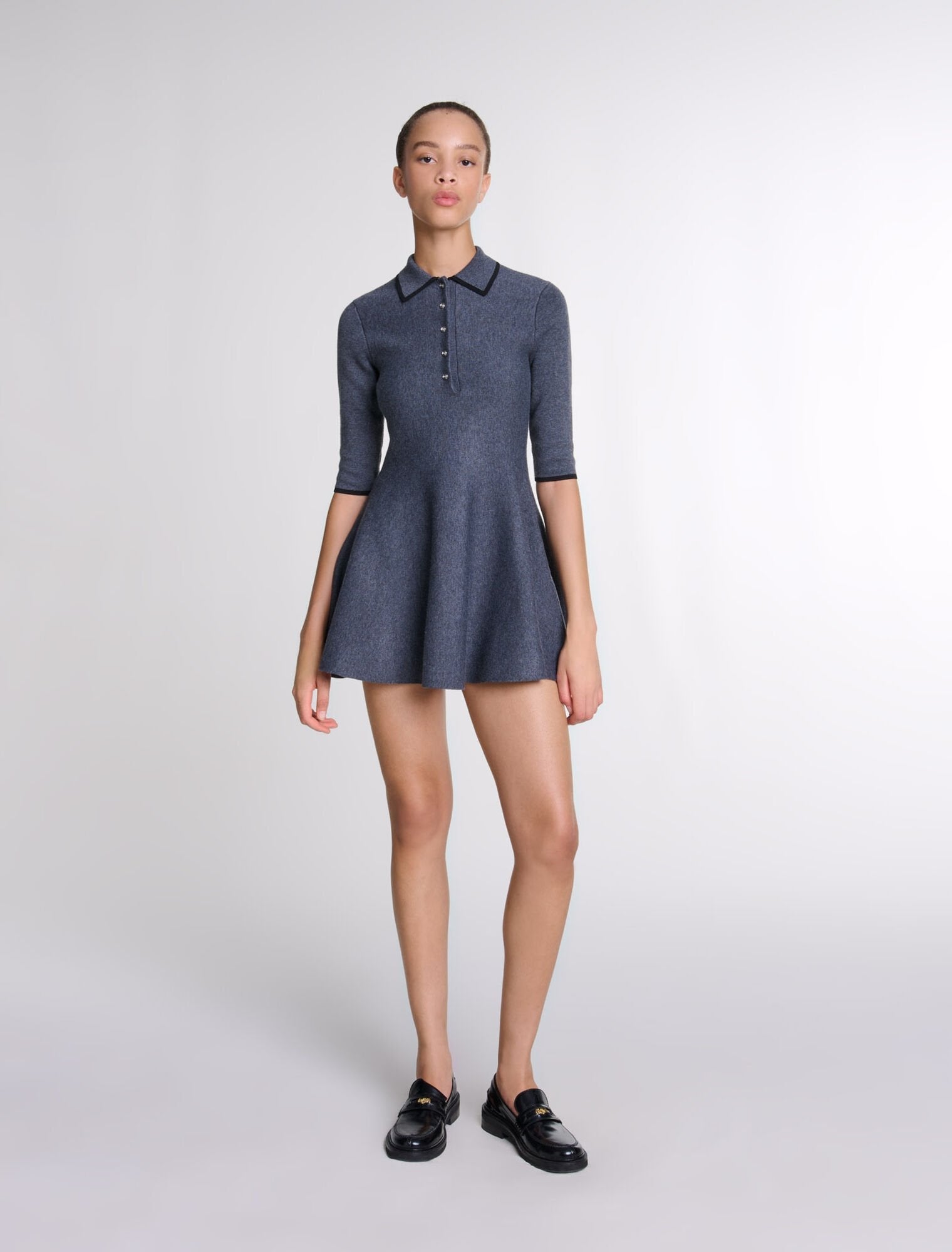 Anthracite Grey featured-Short Knit Dress