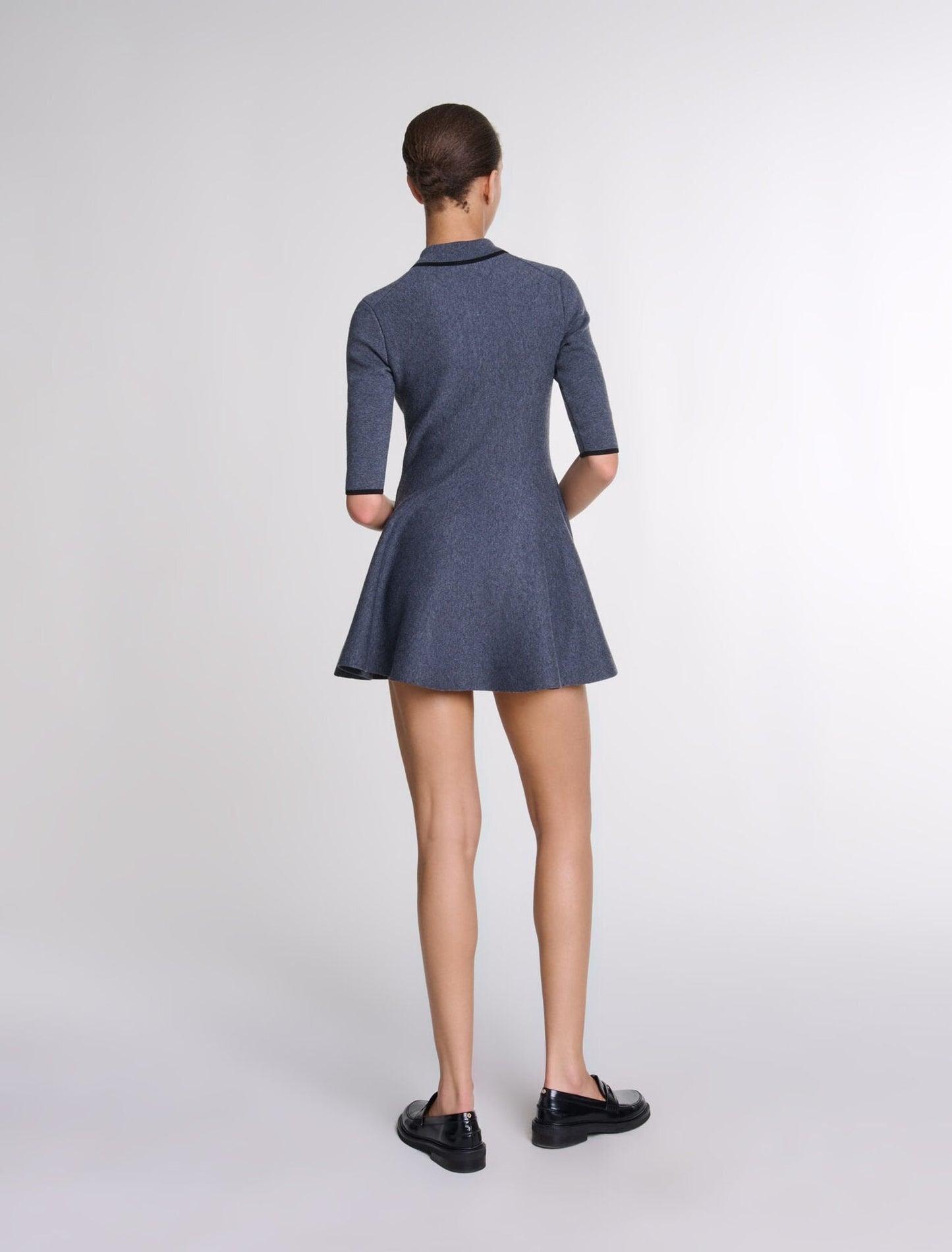 Anthracite Grey  -Short Knit Dress