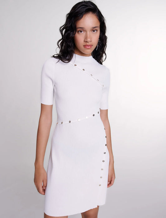 White  -Short knit dress