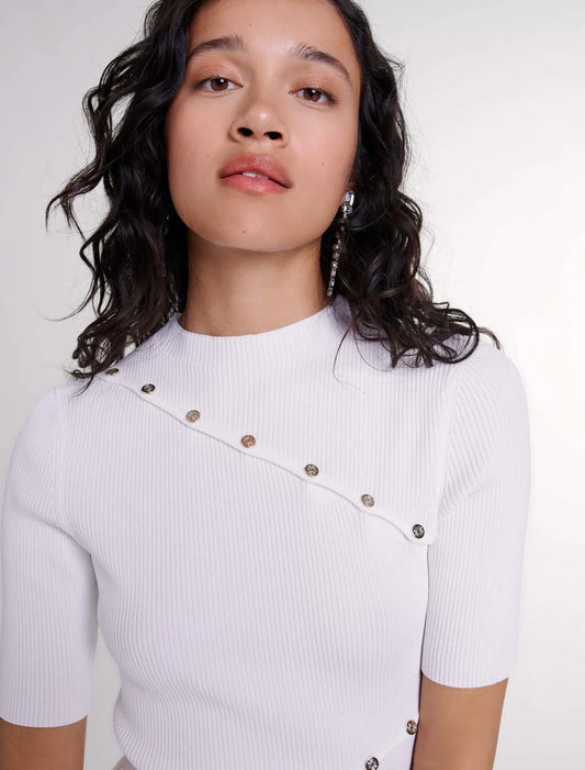 White  -Short knit dress