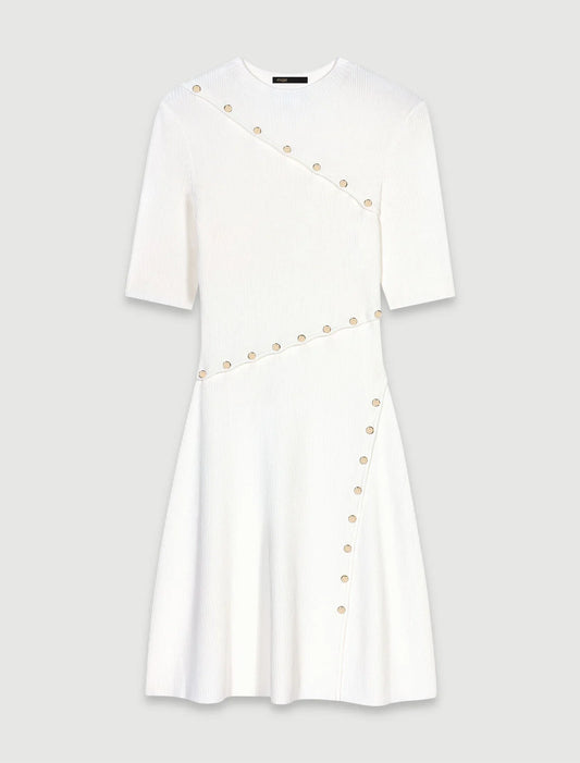 White  -Short knit dress