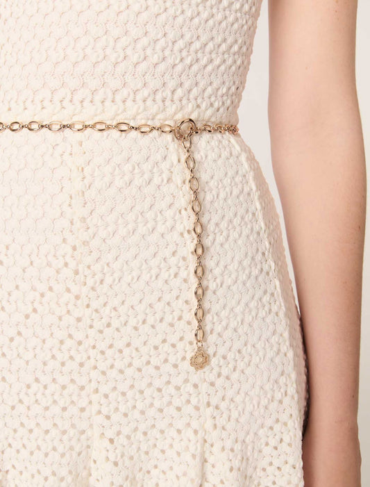 White-Crochet-knit maxi dress